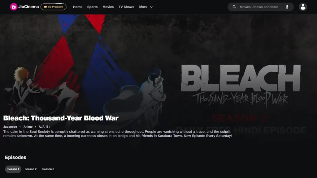 Bleach TYBW on JioCinema