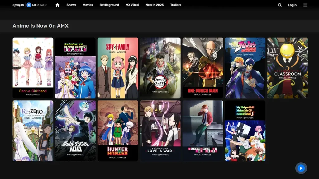 Anime on MX Player (Screenshot)