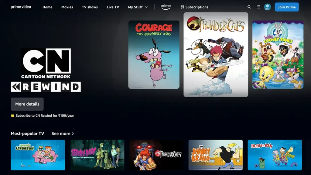 Cartoon Network Rewind on Amazon Prime Video India