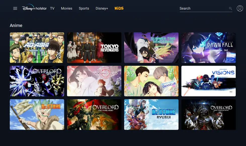 Anime on Disney+ Hotstar 