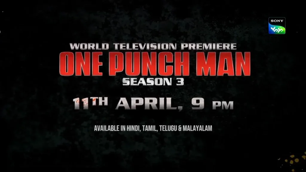 One-Punch Man Season 3 on SonyYAY! - Indian Television Premiere PROMO