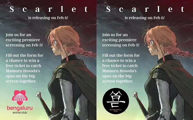Scarlet Anime Movie - Official Fan-Screening Mumbai and Bangalore Posters