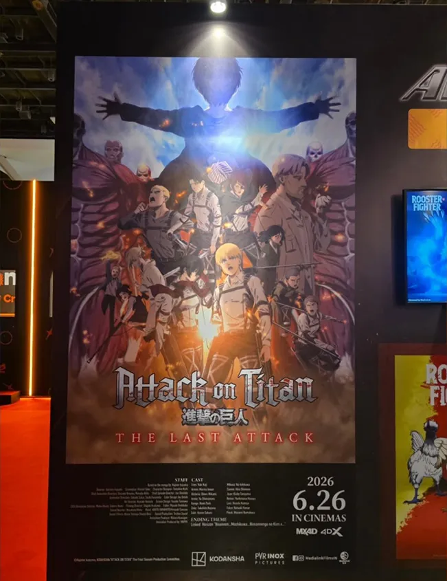 Attack on Titan: The Last Attack Poster at C.O.R.E. 2026, Mumbai event